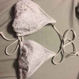 White floral swim top